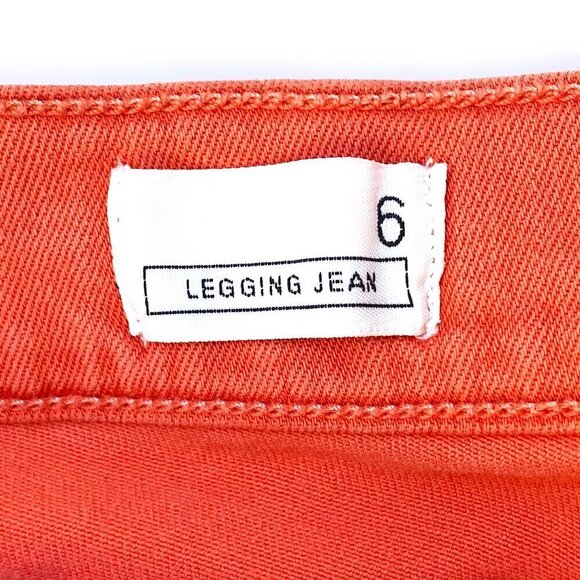 Gap 1969 Stretchy Skinny Ankle Legging Jeans Womens Size 6 Orange Fall Halloween - Picture 6 of 13